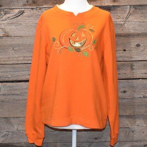 Vintage Fleece Halloween Sweatshirt Large